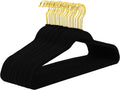 MIZGI Black Velvet Hangers 60 Pack - Slim Non-Slip Felt Hangers