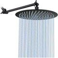 Rain Shower Head 10 in Matte Black with 11 in Adjustable Arm