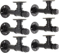 Industrial Pipe Shelf Bracket 6.7in - Heavy Duty Black Metal Brackets