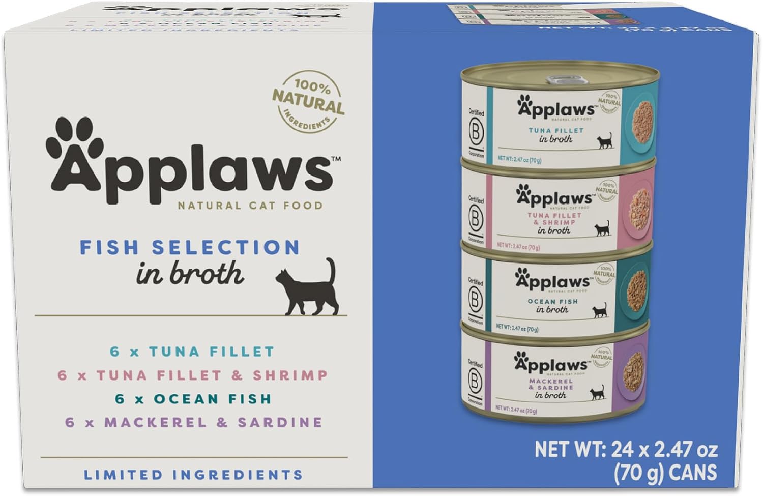 Applaws Natural Wet Canned Cat Food Variety Pack for Cats