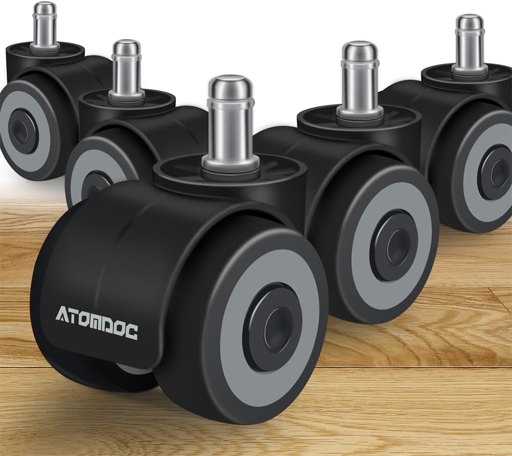 ATOMDOC 2 Office Chair Caster Wheels - Heavy Duty Safe Glide