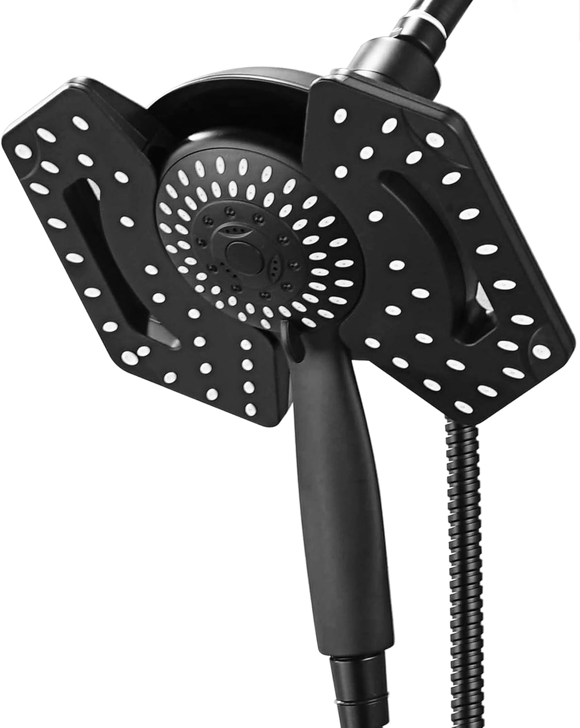 Black Shower Head with Handheld: 2-in-1 High Pressure Shower