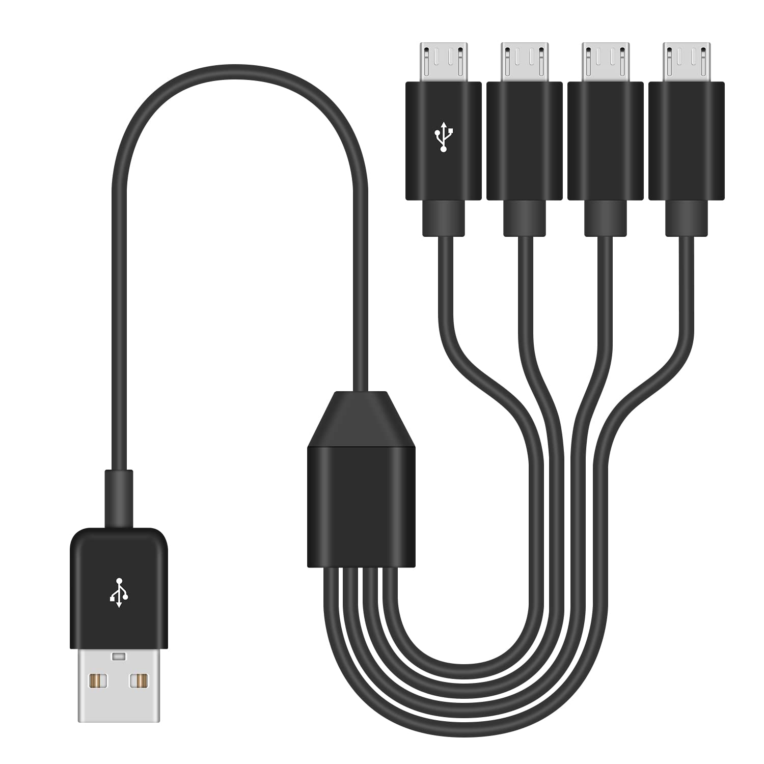 Duttek 4-in-1 Micro USB Splitter Cable - Fast Charging & Data Sync