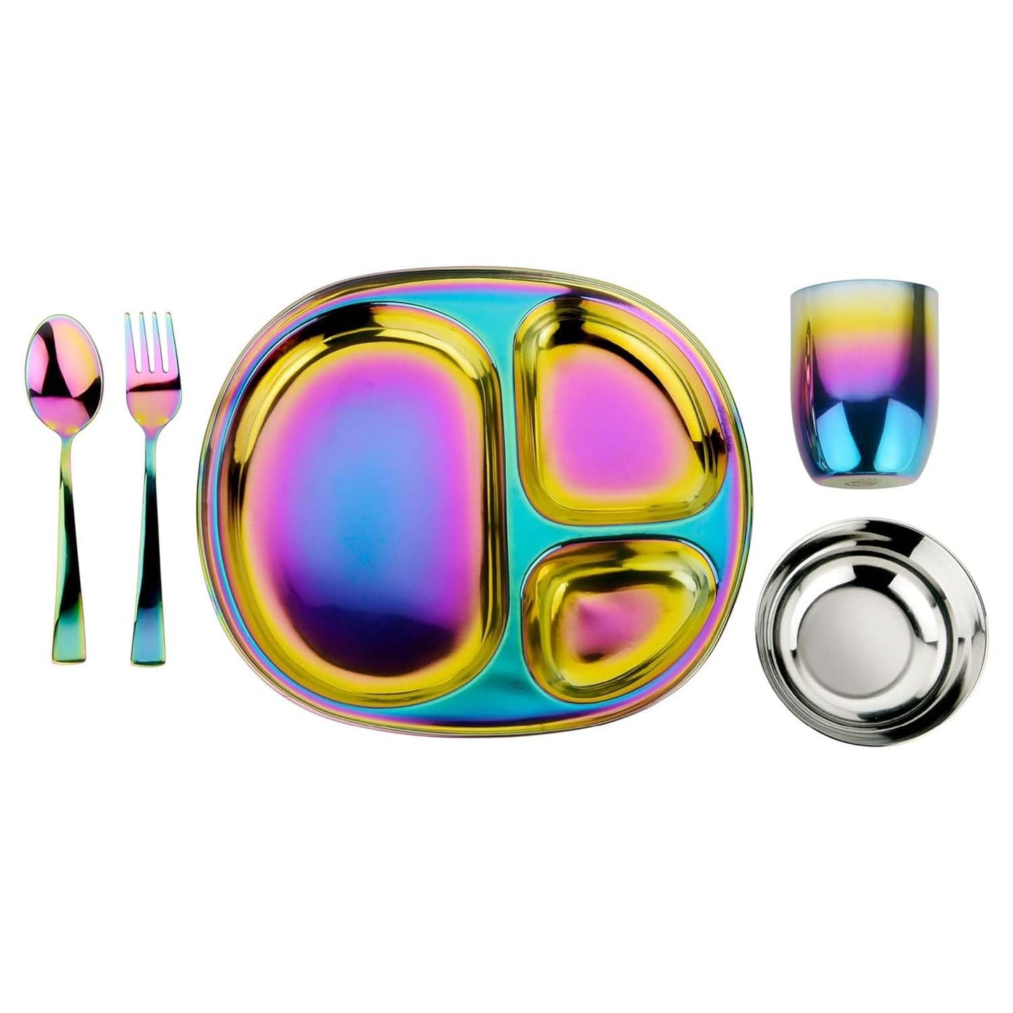 Ahimsa Stainless Steel Kids Dinnerware Set for Safe Mealtimes