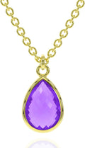 Genuine Gemstone Necklace for Women - Dainty Amethyst Pendant