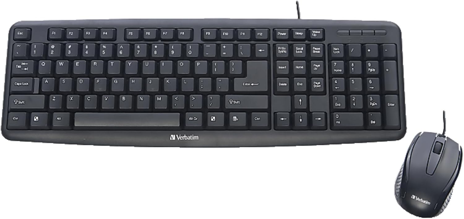 Verbatim Slimline Keyboard & Mouse Combo - Ergonomic Design