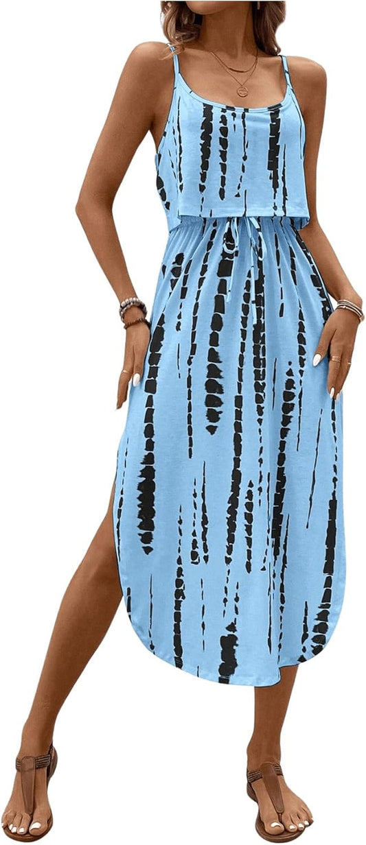 Women's Spaghetti Strap Tie Dye Cami Dress for Every Occasion