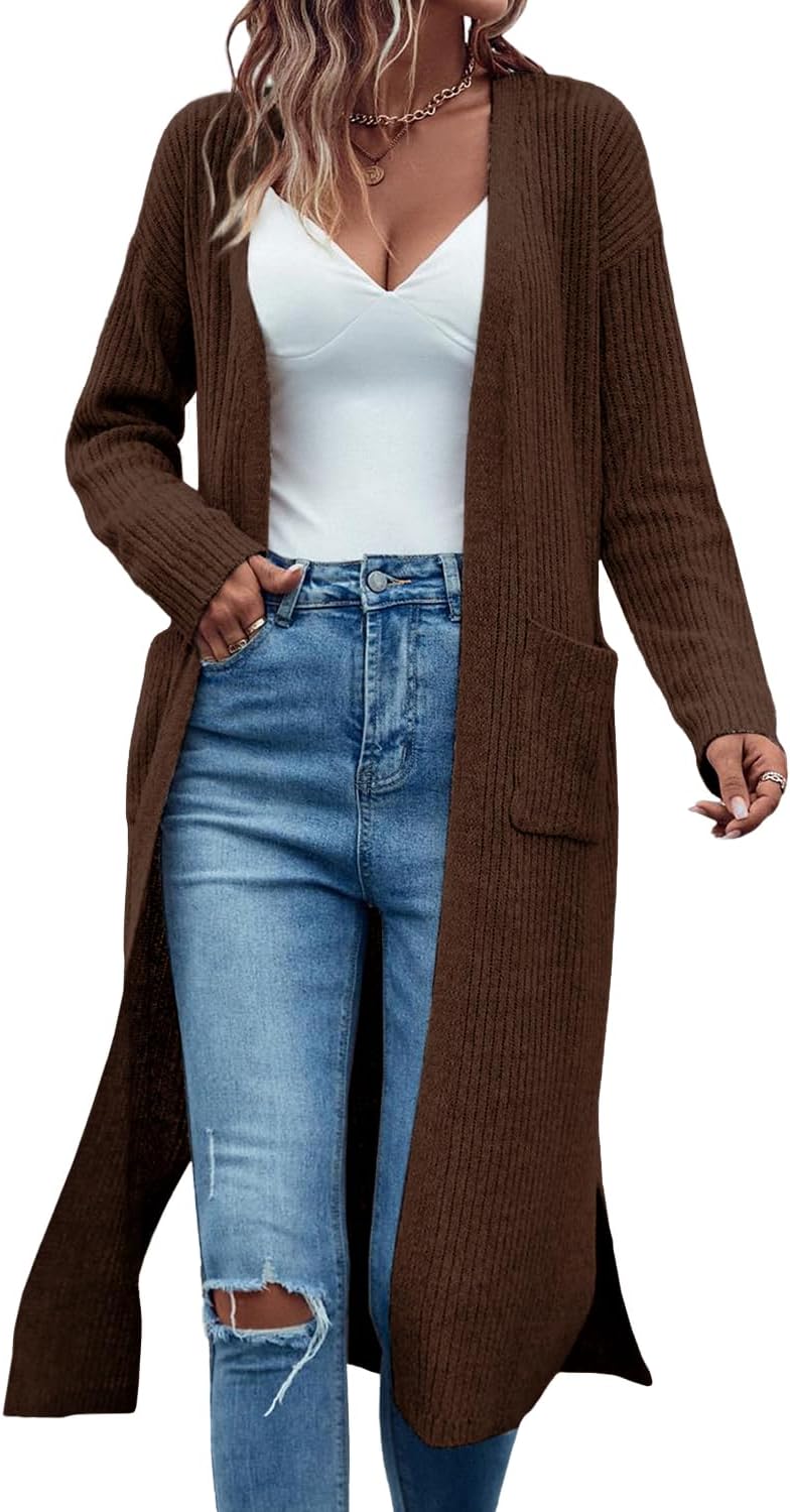 Danedvi Long Cardigan Sweaters for Women with Pockets