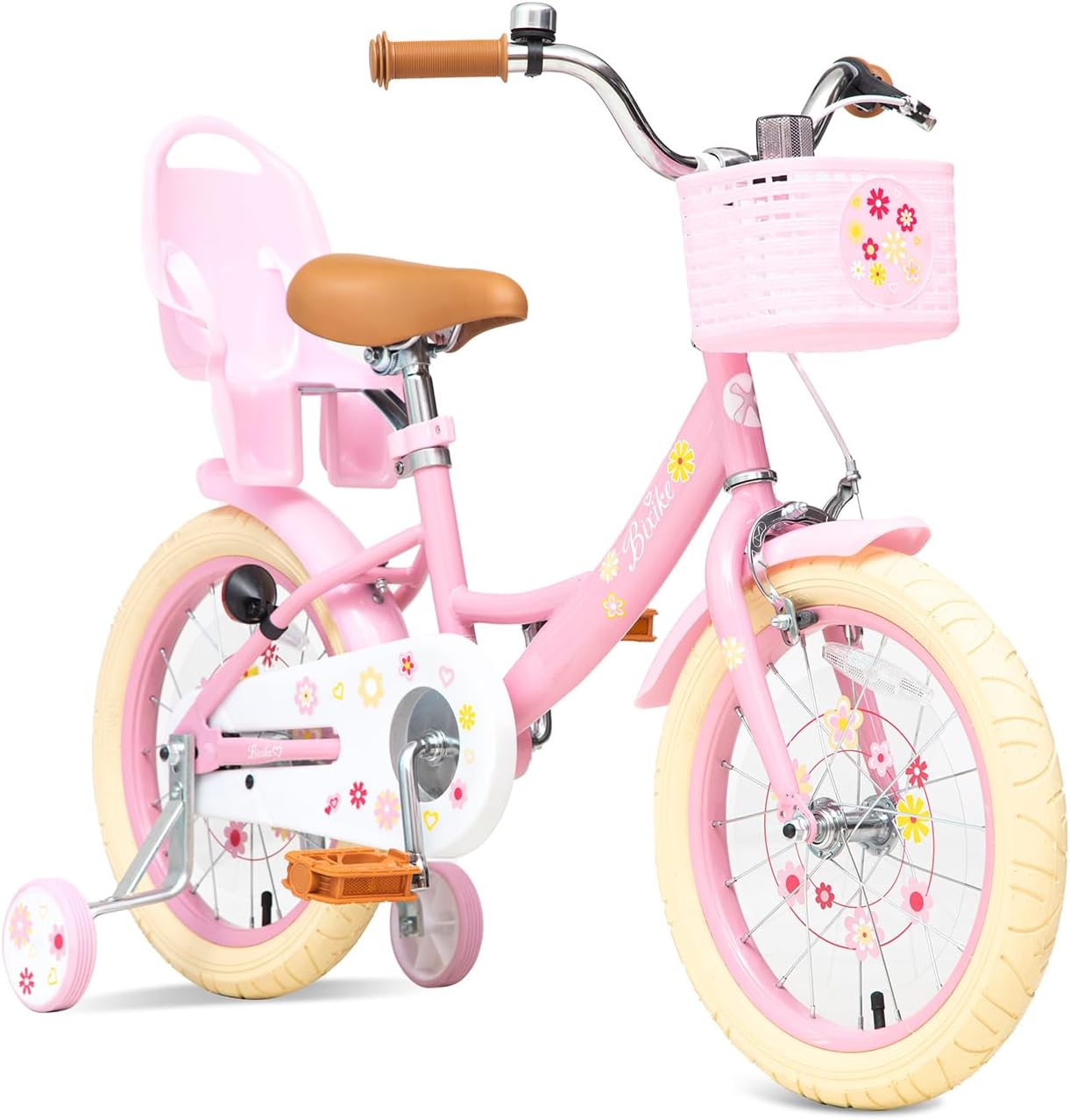 Girls Bike with Basket for Toddlers and Kids Aged 3-14 Years