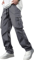 Mens Casual Cargo Joggers with Multi Pockets - Lightweight Stretch