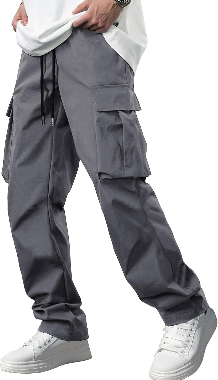 Comdecevis Men's Casual Cargo Pants for Hiking and Workouts