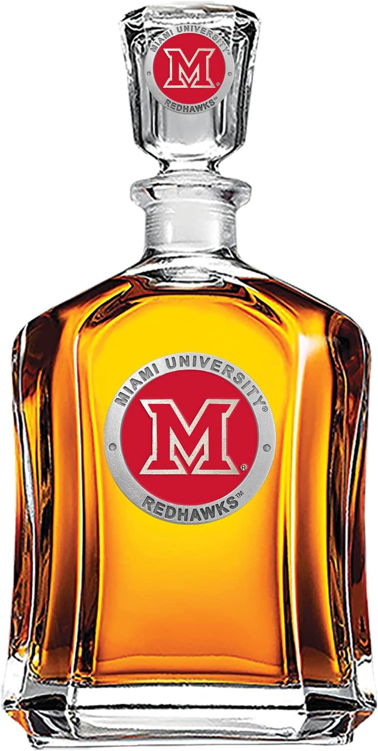 Heritage Pewter Miami of Ohio Capitol Decanter for Fans