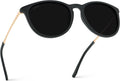 Women's Retro Round Sunglasses with Polarized Lenses - Lightweight