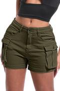 Women's High-Stretch Cargo Shorts Y2K Mini - Slim High Waist