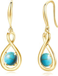Dangle Drop Infinity Birthstone Earrings - Dainty Sterling Silver