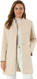 Allegra K Women's Winter Overcoat Mid-Long Stand Collar - Warm pair