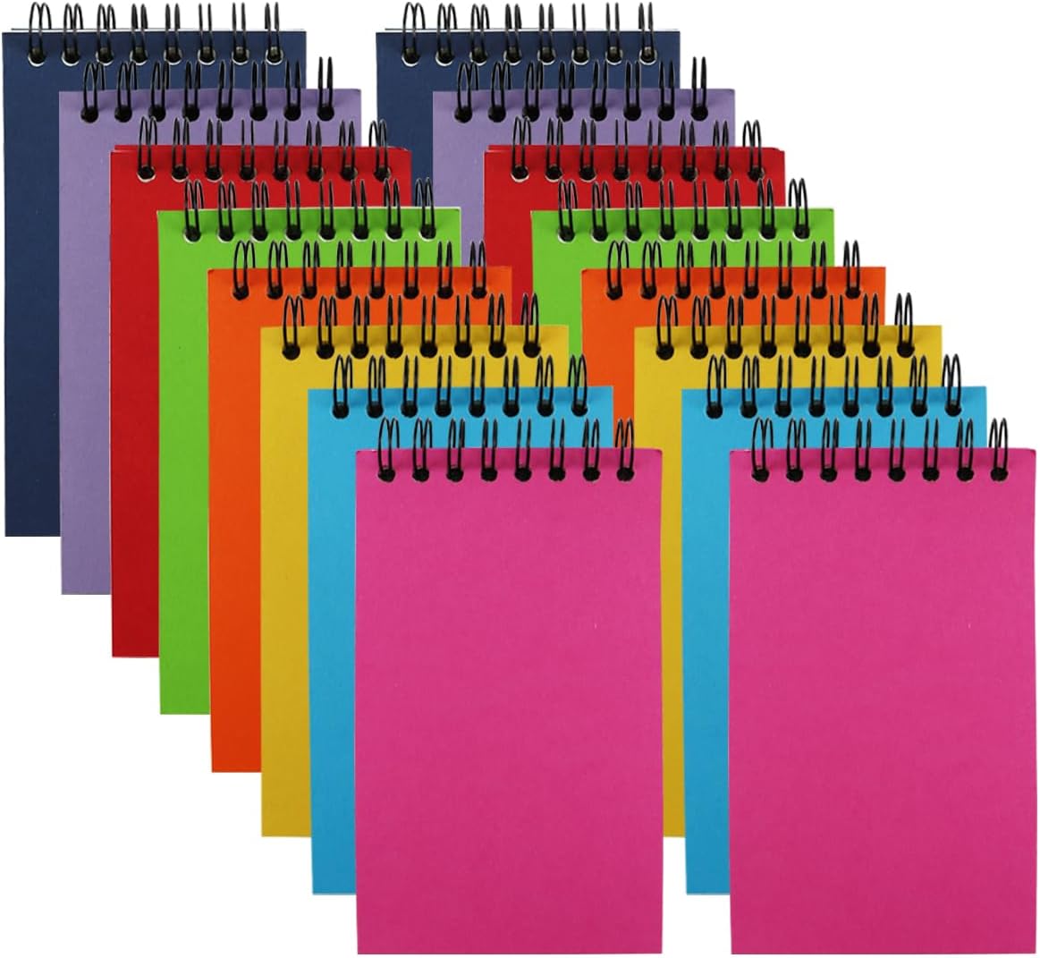 Mini Spiral Notebook Set, 16 Notepads, 60 Sheets Each, Versatile Use