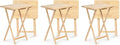 PJ Wood Rectangular Folding TV Snack Serving Tray Table Set - Solid