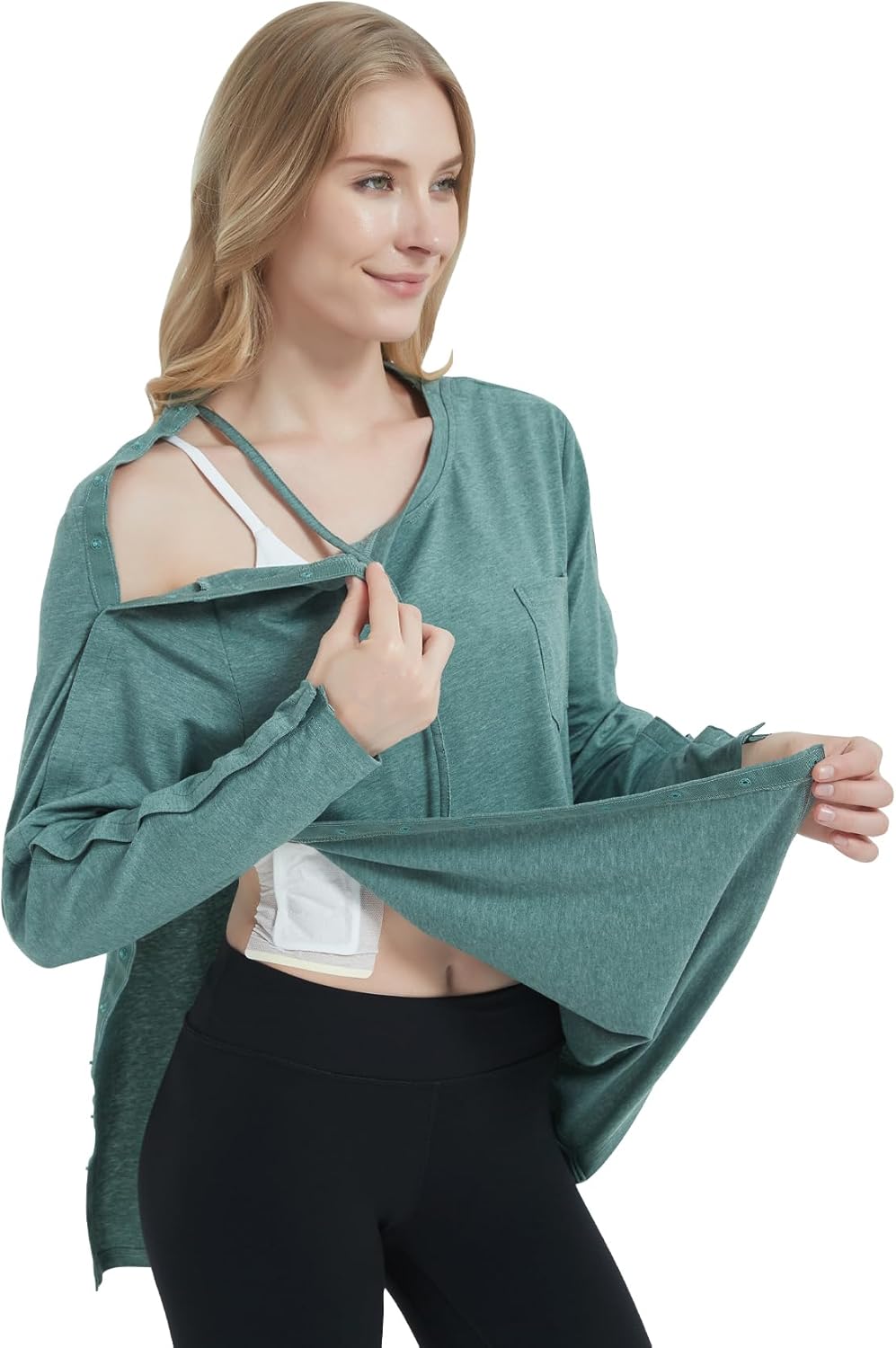 Women's Post-Surgery Shirts Long Sleeve Adaptive Tops for Comfort