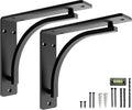 10 in Classic Black Heavy Duty Shelf Brackets Set of 2 - 500lb Support