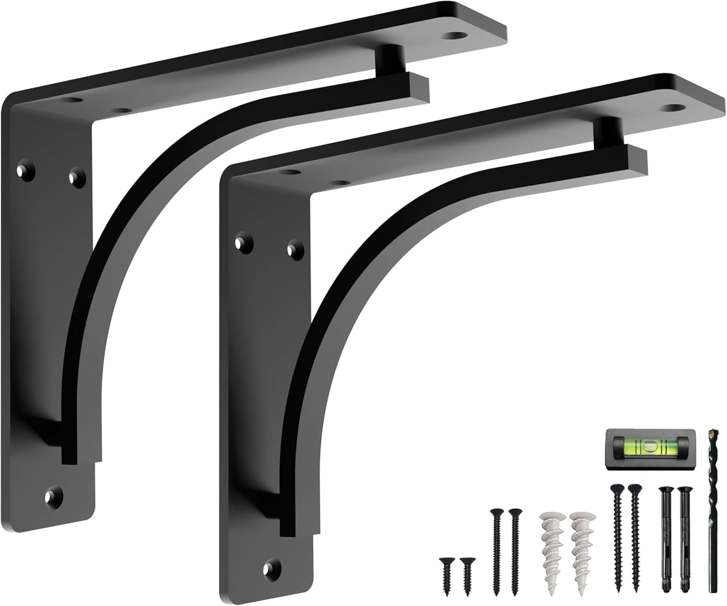 Classic Black Heavy Duty Shelf Brackets for Home and Office