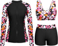 Long Sleeve Swimsuits for Women - 3 Piece Rash Guard Set for Sun Sets