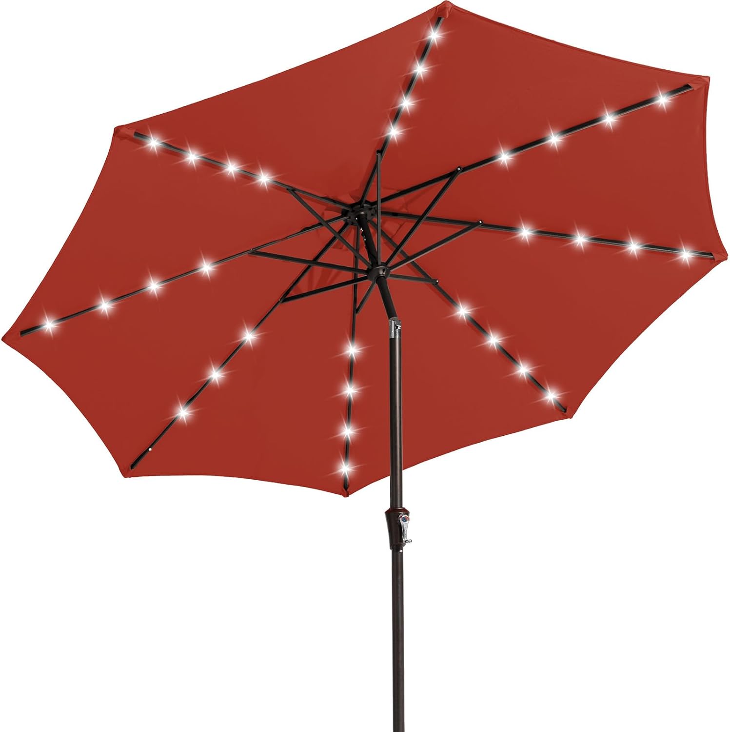 JEAREY 9FT Outdoor Patio Umbrella with Solar Lights for Shade