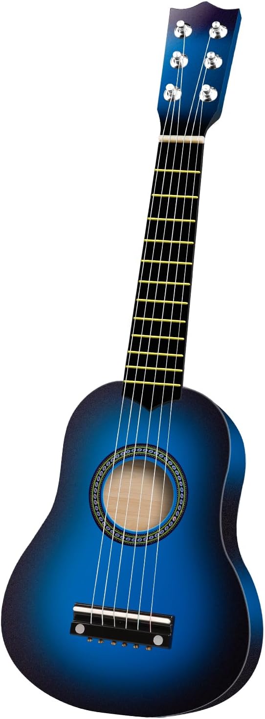 TWFRIC 21 Kid's Acoustic Guitar - Musical Toy for Ages 3-7 (Blue)
