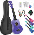 MUSTAR Soprano Ukulele For Beginners 21 in - Bright Starter Kit