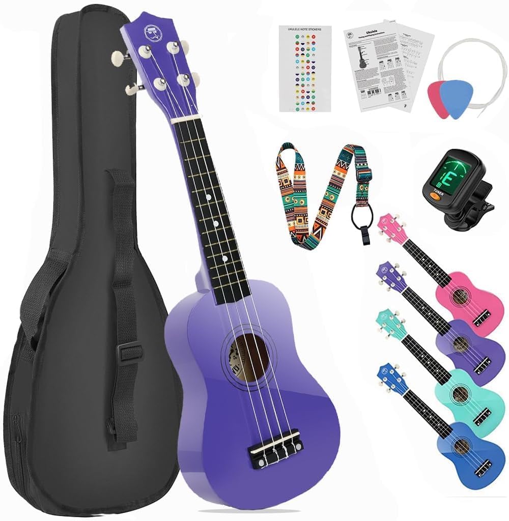 MUSTAR Soprano Ukulele for Beginners - 21 Inch Small Guitar
