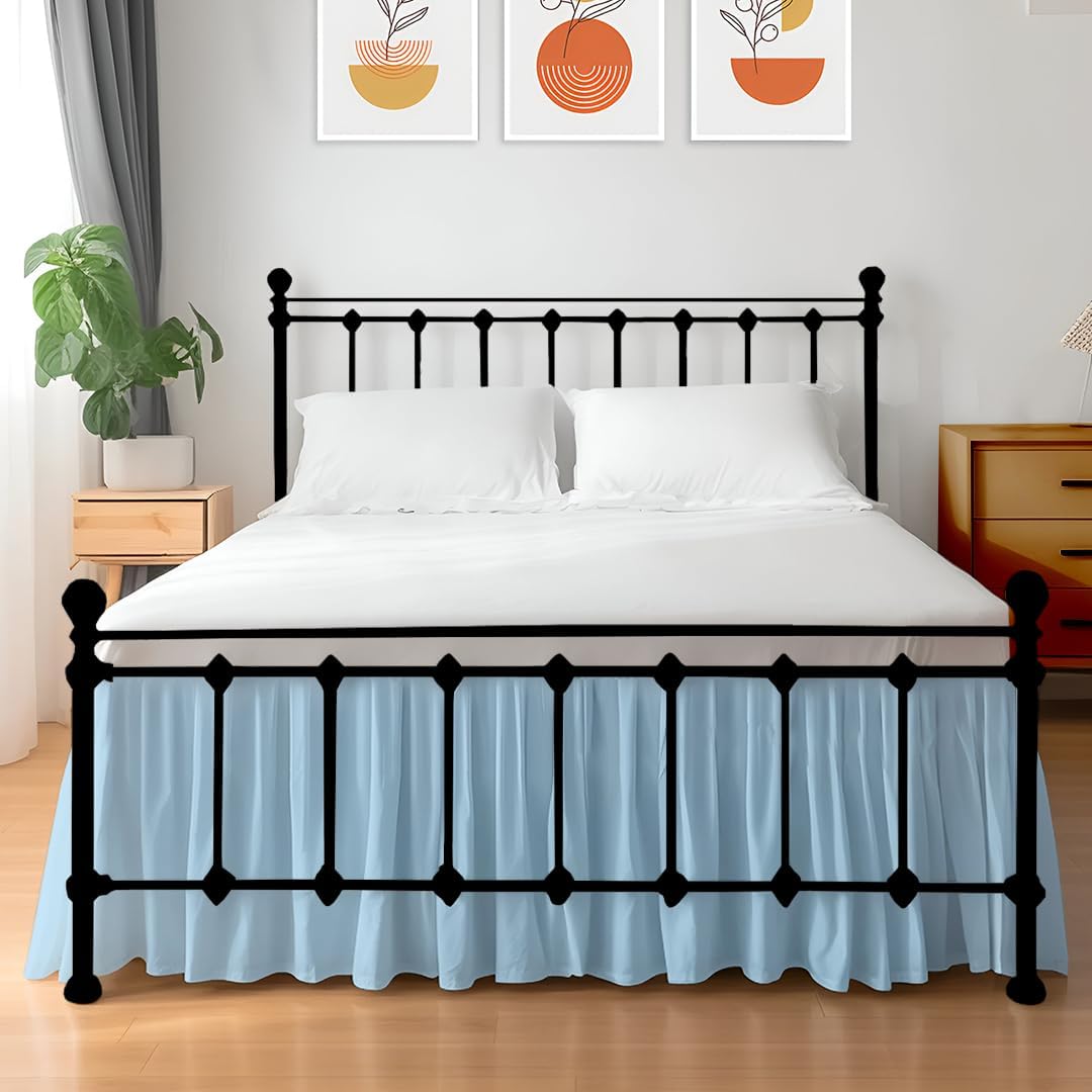 Luxurious Ruffled Bed Skirt with Split Corners for Twin-XL Beds