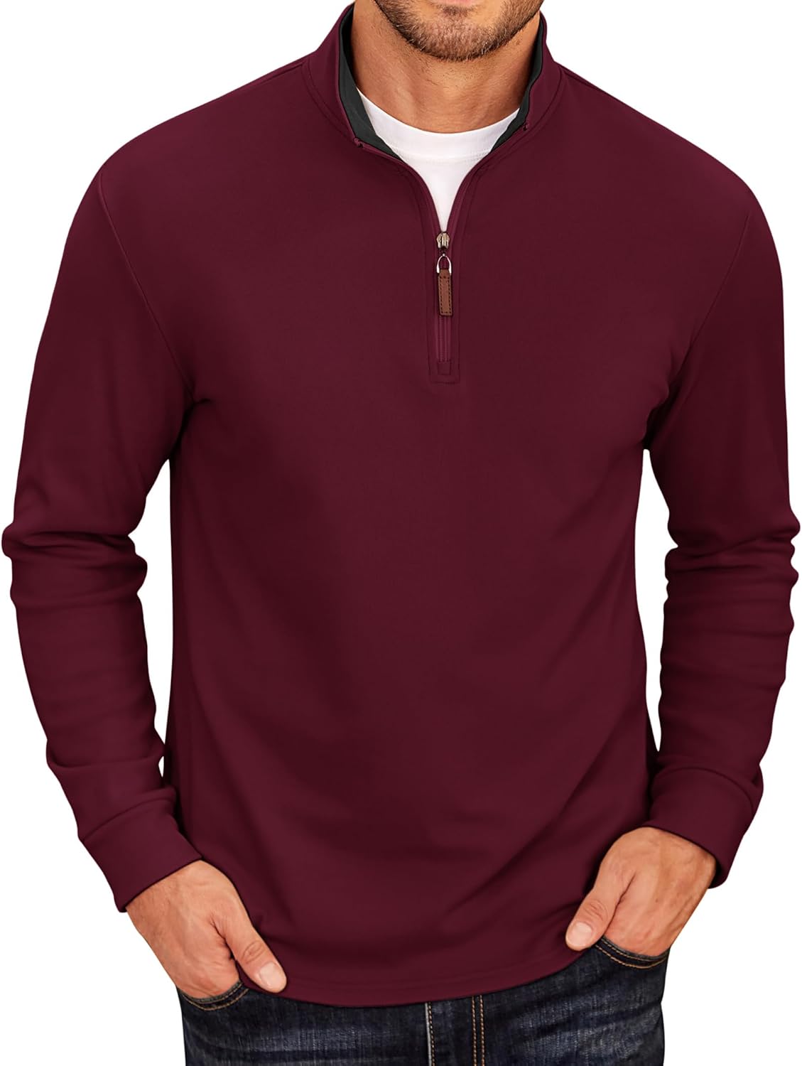 COOFANDY Men's Fleece Quarter Zip Pullover for Comfort and Style