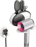 Foldable Hair Dryer Holder Wall Mount with Mirror - Space-Saving