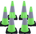 BESEA 6Pack 18in Traffic Cones Green Safety Cones - High Visibility