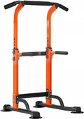 Power Tower Dip Station with 330lb Capacity - Adjustable Height Home