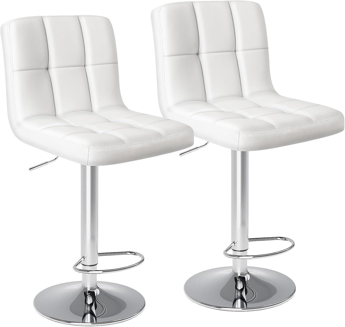 DUMOS Bar Stools Set of 2 - Adjustable Swivel Kitchen Stools