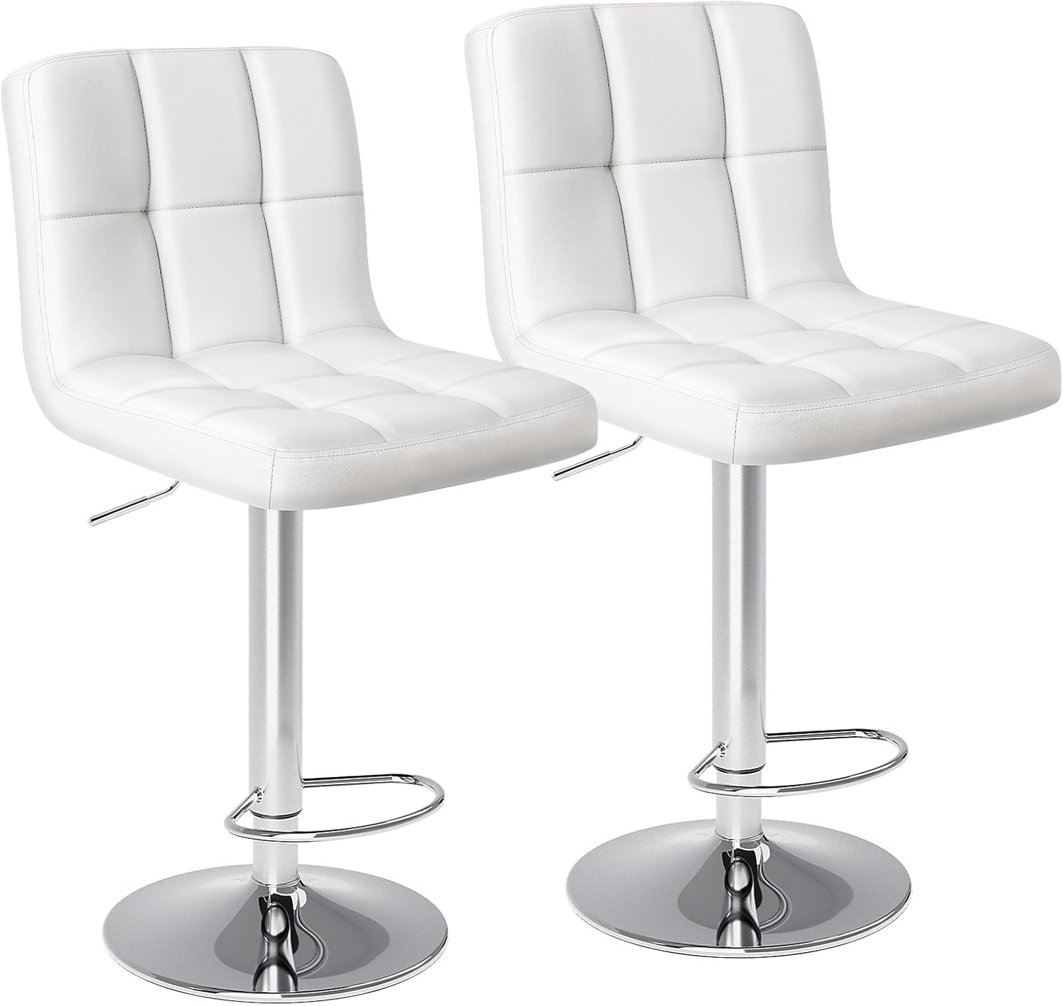 DUMOS Bar Stools Set of 2 - Adjustable Swivel Kitchen Stools