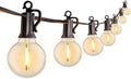 2 Pack 25FT Outdoor String Lights with G40 Shatterproof Bulbs - Warm