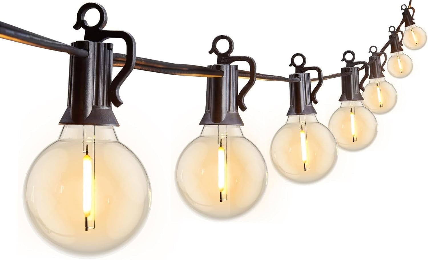 25FT Outdoor String Lights with Shatterproof LED Bulbs for Decor