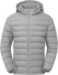Men's Lightweight Puffer Jacket with Detachable Hood - Warm & Packable