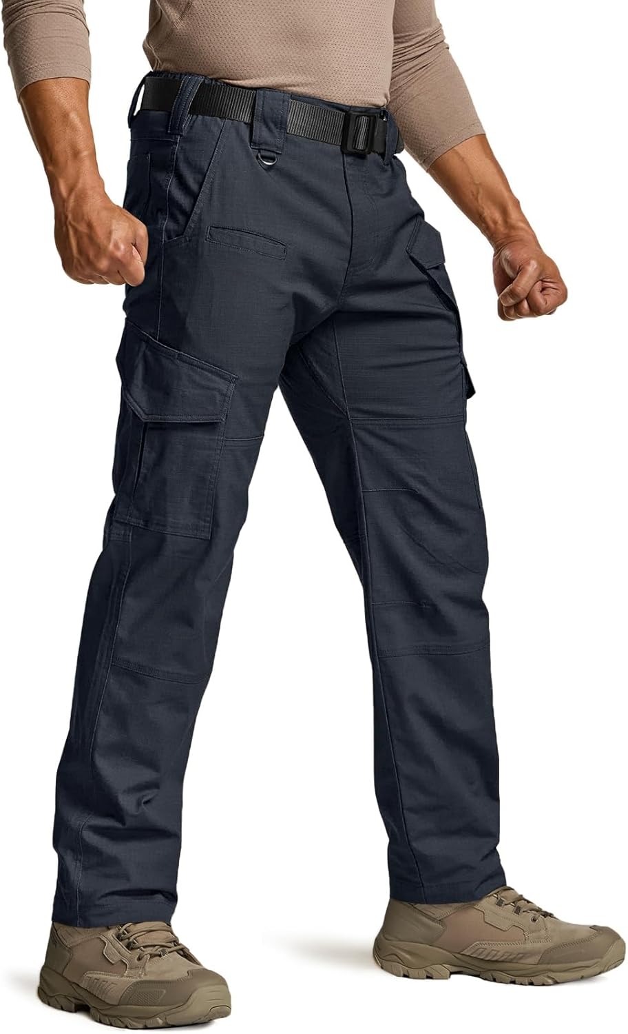 CQR Men's Flex Ripstop Tactical Pants for Outdoor Activities