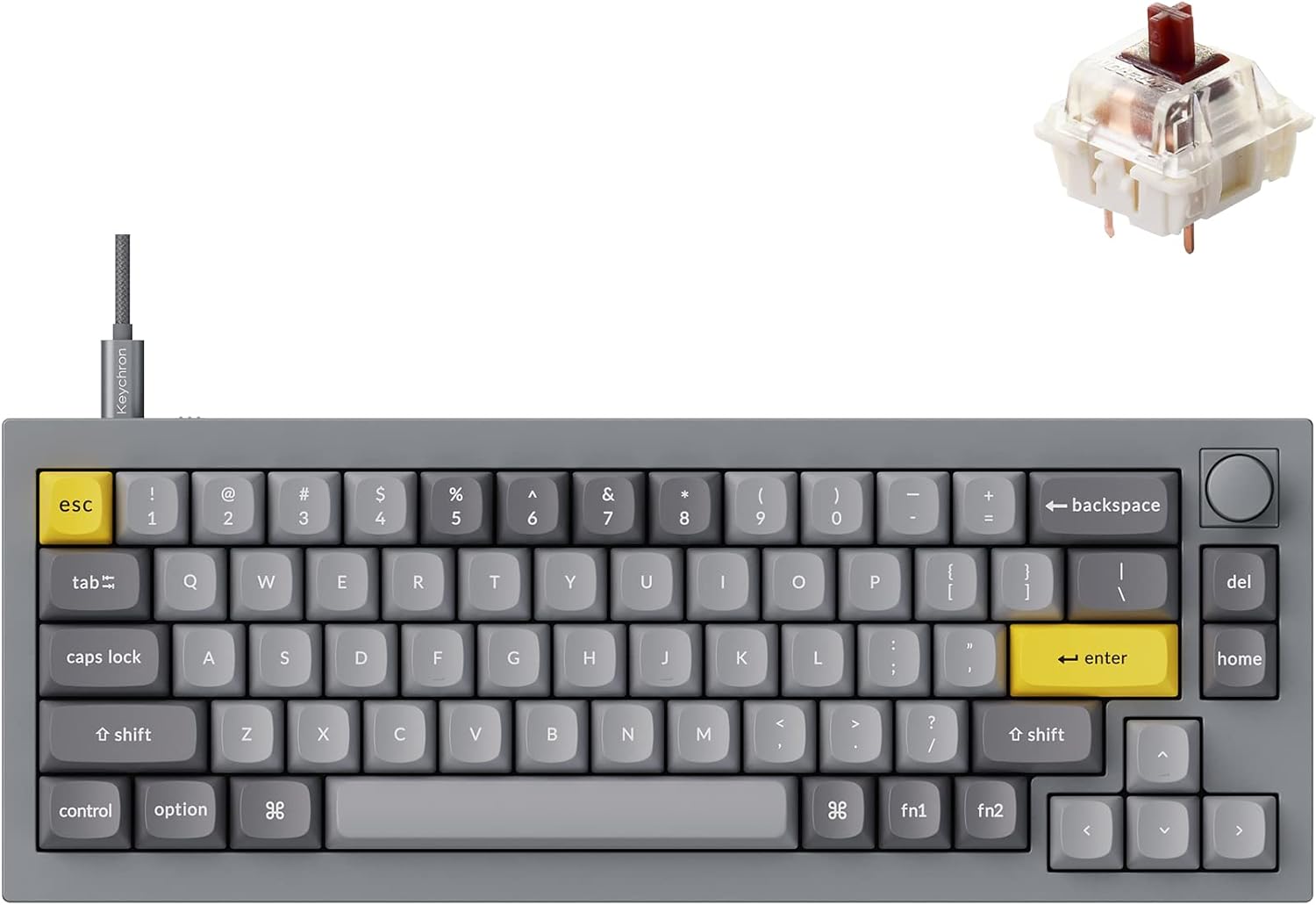 Keychron Q2 Wired Custom Mechanical Keyboard with Knob Version