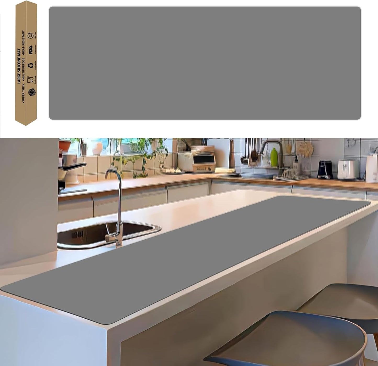 Large Silicone Mat for Kitchen Countertop Protection and Versatility