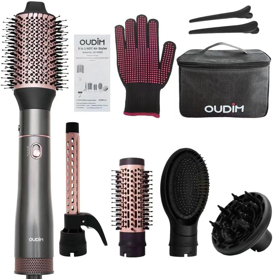 5-in-1 Negative Ion Hair Dryer Brush Set - Versatile Styling Power