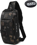 OZUKO Sling Backpack USB Anti-Theft Men's Chest Bag for Casual Use