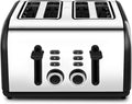 Toaster 4 Slice Extra Wide Slots Stainless Steel - Fast Even Toasting