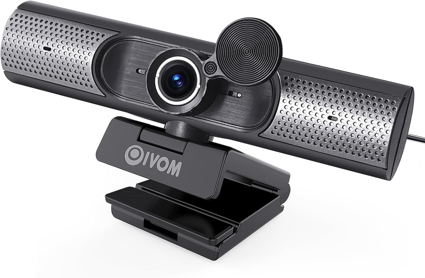 Oivom 1080P Webcam: Privacy Cover, Mic & Speaker