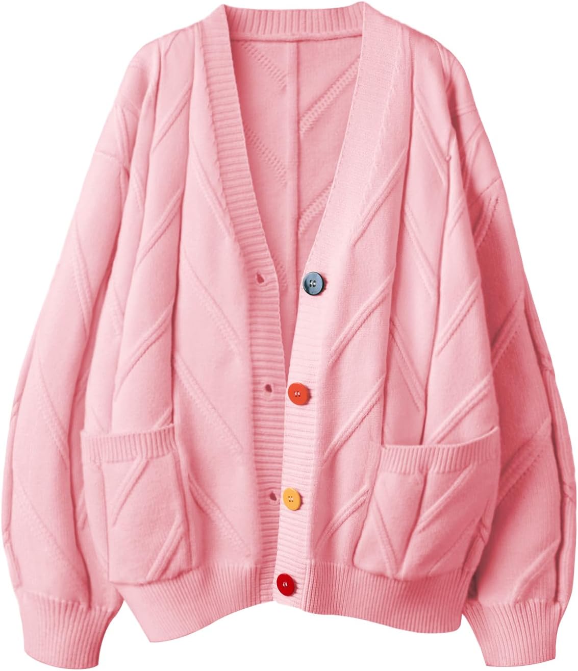 Women's Cable Knit Long Sleeve Open Front Cardigan Sweater