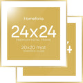 Gold 24x24 Square Frame with Mat - Luxe Look, Gallery Glass