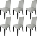 Dining Chair Covers Set of 6 - Stretch Removable Slipcovers for Parson
